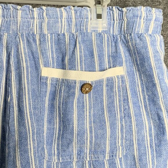 Blue Striped High Waist Women Shorts - Picture 5 of 8